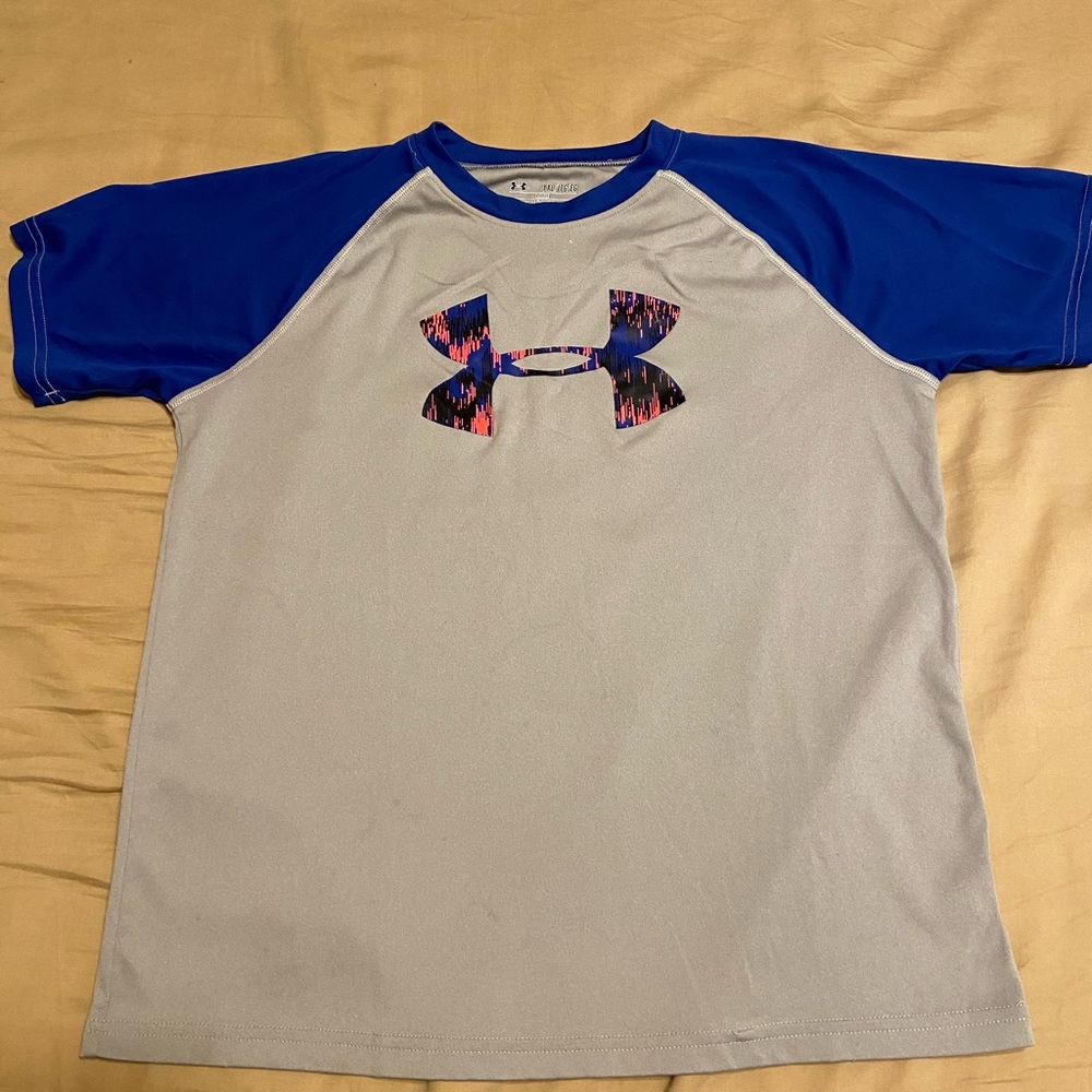 Under Armour Kids Blue and Gray Shirt